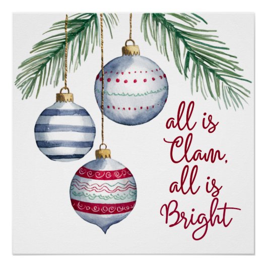 Alles is rustig, alles is lichte kerstversiering perfect poster (Voorkant)