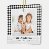Alles is rustig (ish) · Buffalo Check Foto Kerstmi Keramisch Ornament (Links)
