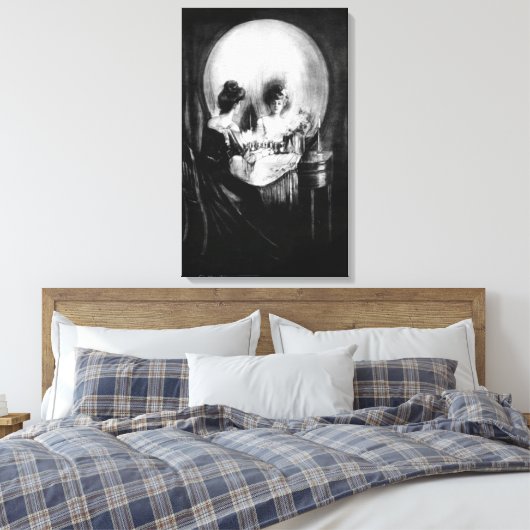 "Alles is Vanity" van C. Allan Gilbert Canvas Afdruk (Insitu (Slaapkamer))