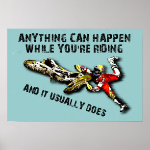 Alles Kan Gebeuren Dirt Bike Motocross Grappige Po Poster