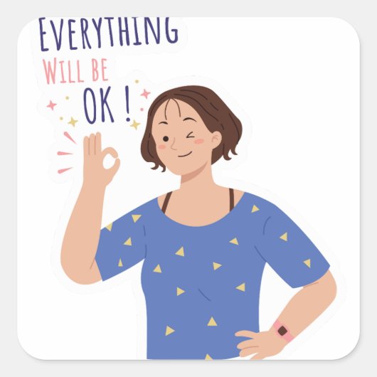 Alles komt goed vierkante sticker (Voorkant)