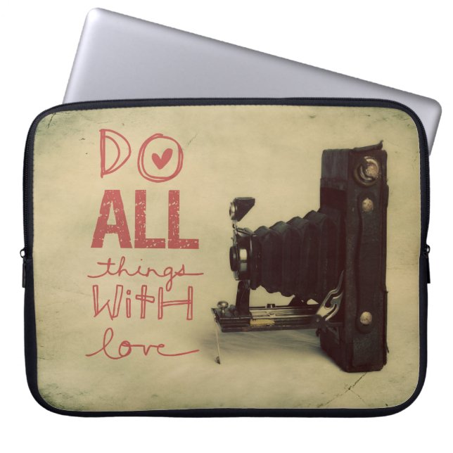 Alles met liefde laptop sleeve (Voorkant)