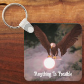 Alles mogelijk Eagle Full Moon Inspirerend Sleutelhanger (Voorkant)