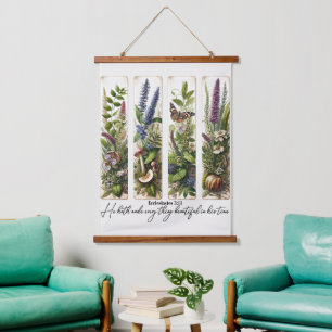 Alles mooi op Zijn tijd botanisch Hangend Wandkleed