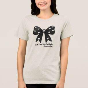 Alles netjes in stijl – Chic minimalistische strik Tri-Blend Shirt