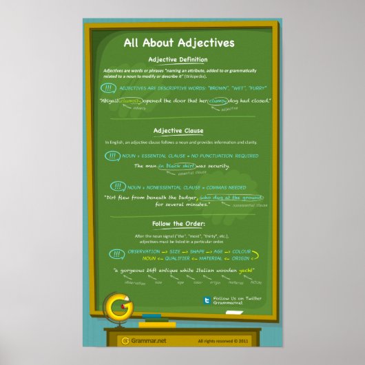 Alles over adjectieven poster (Voorkant)