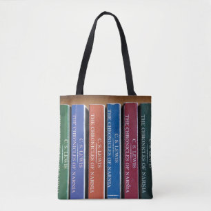 Alles-over-afdruk Canvas tas van bibliotheekboeken