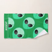 Alles over afdruk, groene buitenaardse kop bad handdoek (Handdoek)