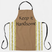 Alles over afdruk Schort Houd het handig Gold beig (Voorkant)