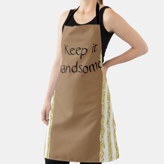 Alles over afdruk Schort Houd het handig Gold beig (Insitu)