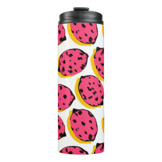 alles over citroenpatroon, kunst, achtergrond, kar thermosbeker