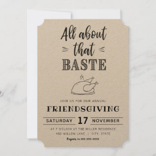 Alles over die klootzak   Vriendsgiving uitnodigin Kaart