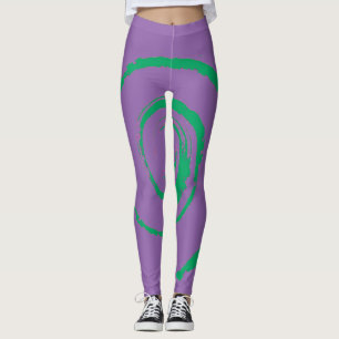 Alles-over-druk Leggings met Groene Kronkel