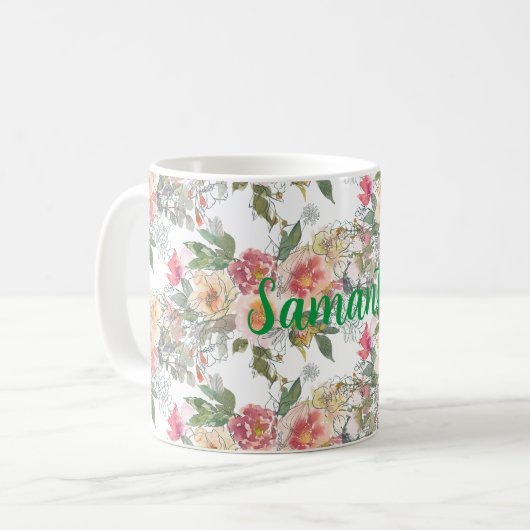 Alles over druk met klantgerichte tekstmok koffiemok (Voorkant links)