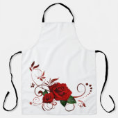 Alles-over-druk Schort rode rozenbloem (Voorkant)