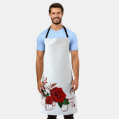 Alles-over-druk Schort rode rozenbloem (Gedragen)