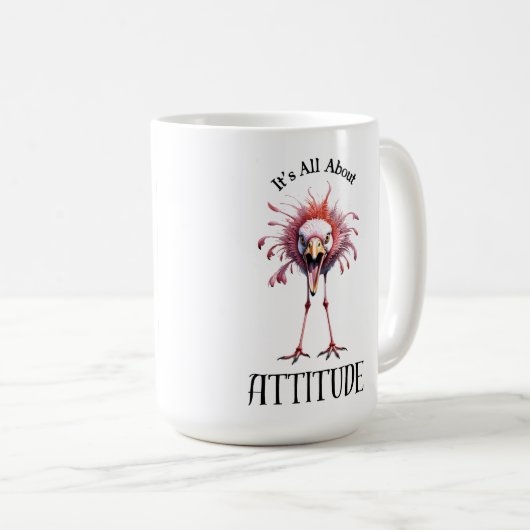 Alles over houding grappige flamingo koffiemok (Voorkant rechts)