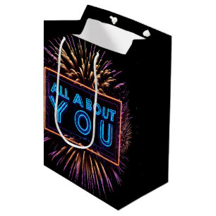 Alles over jou Neon bord met Vuurwerk Medium Cadeauzakje