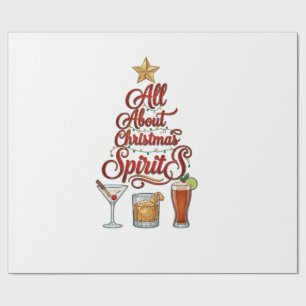 Alles over Kerstspirits Cocktails Whiskey Ster Cadeaupapier