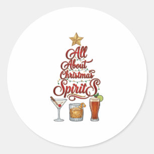 Alles over Kerstspirits Cocktails Whiskey Ster Ronde Sticker