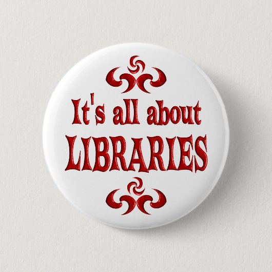 ALLES OVER LIBRARIES RONDE BUTTON 5,7 CM (Voorkant)