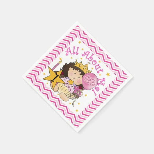 Alles over mij Princess 1st Birthday Paper Napkins Servetten (Hoek)