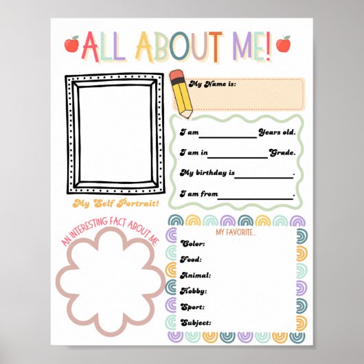 Alles over mij Printable Poster (Voorkant)