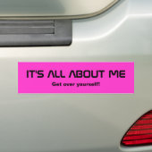 Alles over mij roze bumpersticker (Op auto)