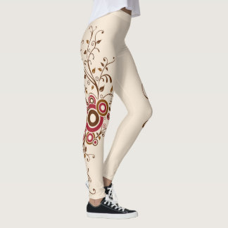 Alles over Print Floral Vine Flower Cream Leggings