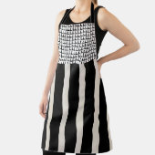 Alles over Print Schort Stripe Black en White (Insitu)