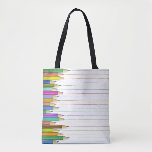 Alles-over Tas - gekleurde potloodlijnen (Voorkant)