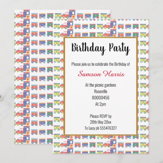 Alles over treinen op zaterdag kaart (Voorkant / Achterkant)