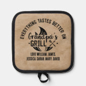 Alles smaakt beter op opa's grillgebruik pannenlap (Voorkant)