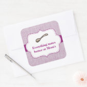 Alles smaakt beter vierkante sticker (Envelop)