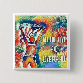 Alles voor liefde vierkante button 5,1 cm