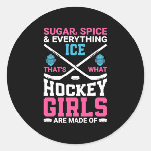Alles wat Ice Hockey Girls Ronde Sticker