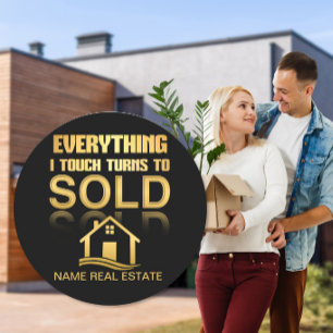 Alles wat ik aanraak wordt een verkochte woning ka ronde sticker
