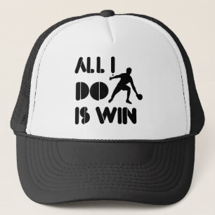 Alles wat ik doe is winnen bij pingpong trucker pet