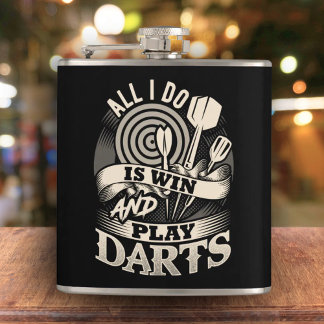 Alles wat ik doe is winnen en spelen Darts Flask 6 Heupfles