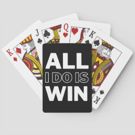 Alles wat ik doe is winnen – zwart-wit Motivatie q Pokerkaarten
