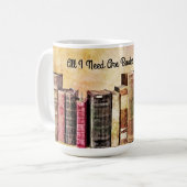 Alles wat ik nodig heb boeken en koffie Mok cup (Voorkant links)