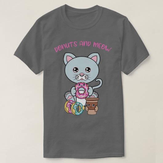 Alles wat ik nodig heb is donuts en katten donuts  t-shirt (Design voorkant)
