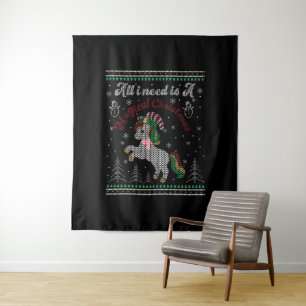 Alles wat ik nodig heb is een magische kerst, unic wandkleed