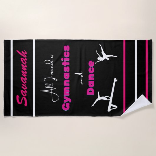 Alles wat ik nodig heb is Gymnastiek en Dance Strandlaken (Voorkant)