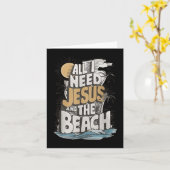 Alles wat ik nodig heb is Jezus en het strand Chri Kaart (Gele Bloem)