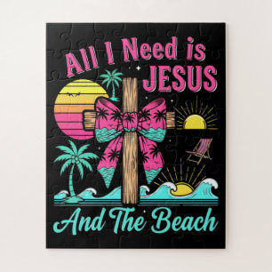Alles wat ik nodig heb is Jezus en het strand Legpuzzel