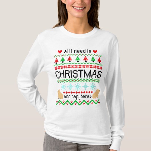 Alles wat ik nodig heb is Kerstmis en Capybaras Ug T-shirt (Voorkant)