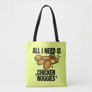 Alles wat ik nodig heb is kipnuggets draagtas