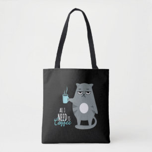 Alles wat ik nodig heb is koffie en mijn kat draagtas