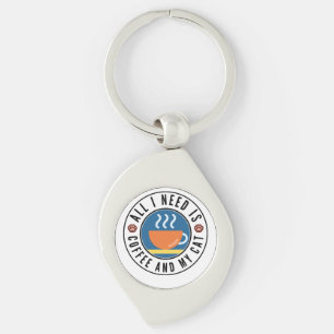 Alles wat ik nodig heb is koffie en mijn kat sleutelhanger